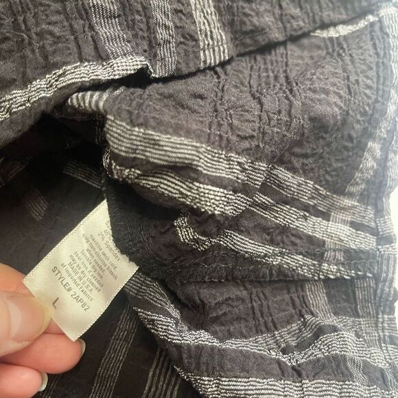 Soft Surroundings Black Grey Sleeveless Lagenlook Tunic Top Size Large - Picture 7 of 9